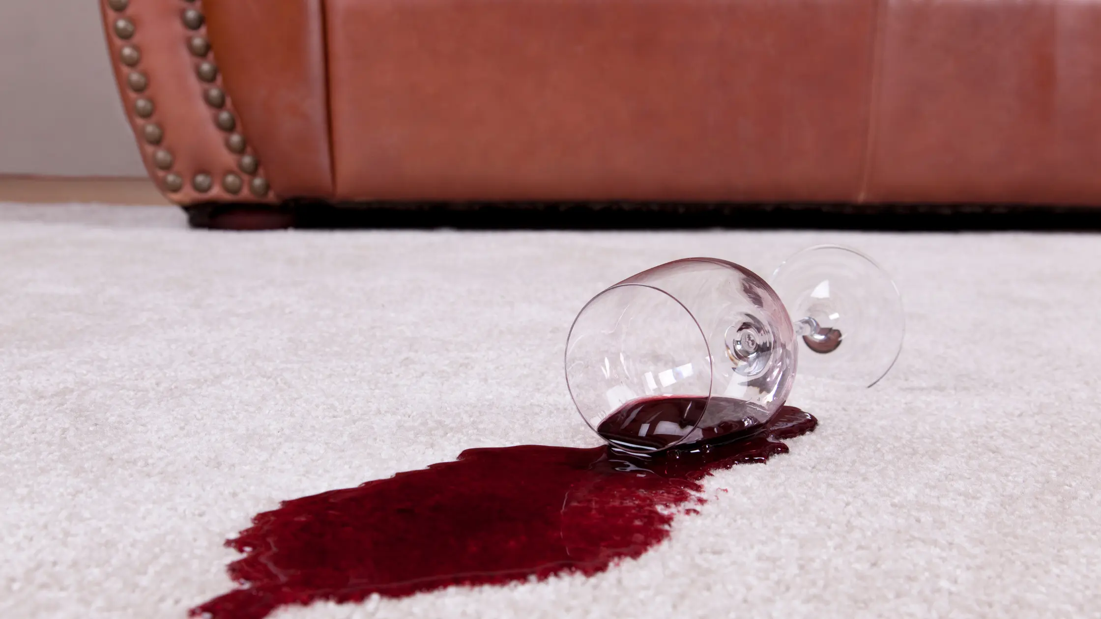 Red wine stains are really difficult to get rid of.